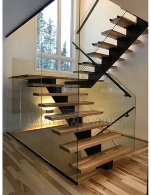 Wooden Iron and 10mm Thick Tempered Glass