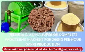 Effortless High-quality Garri Processor: 60 Bags/Day