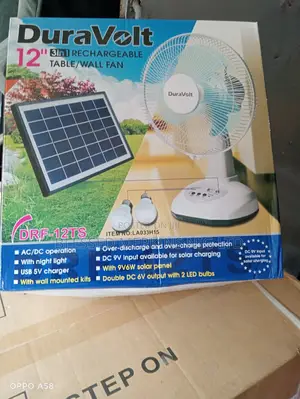 Duravolt Rechargeable Table Fan 12" With Solar Panel