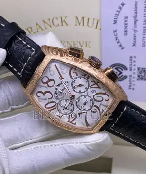 Original FRANCK Muller Chronograph Black Leather Strap Watch