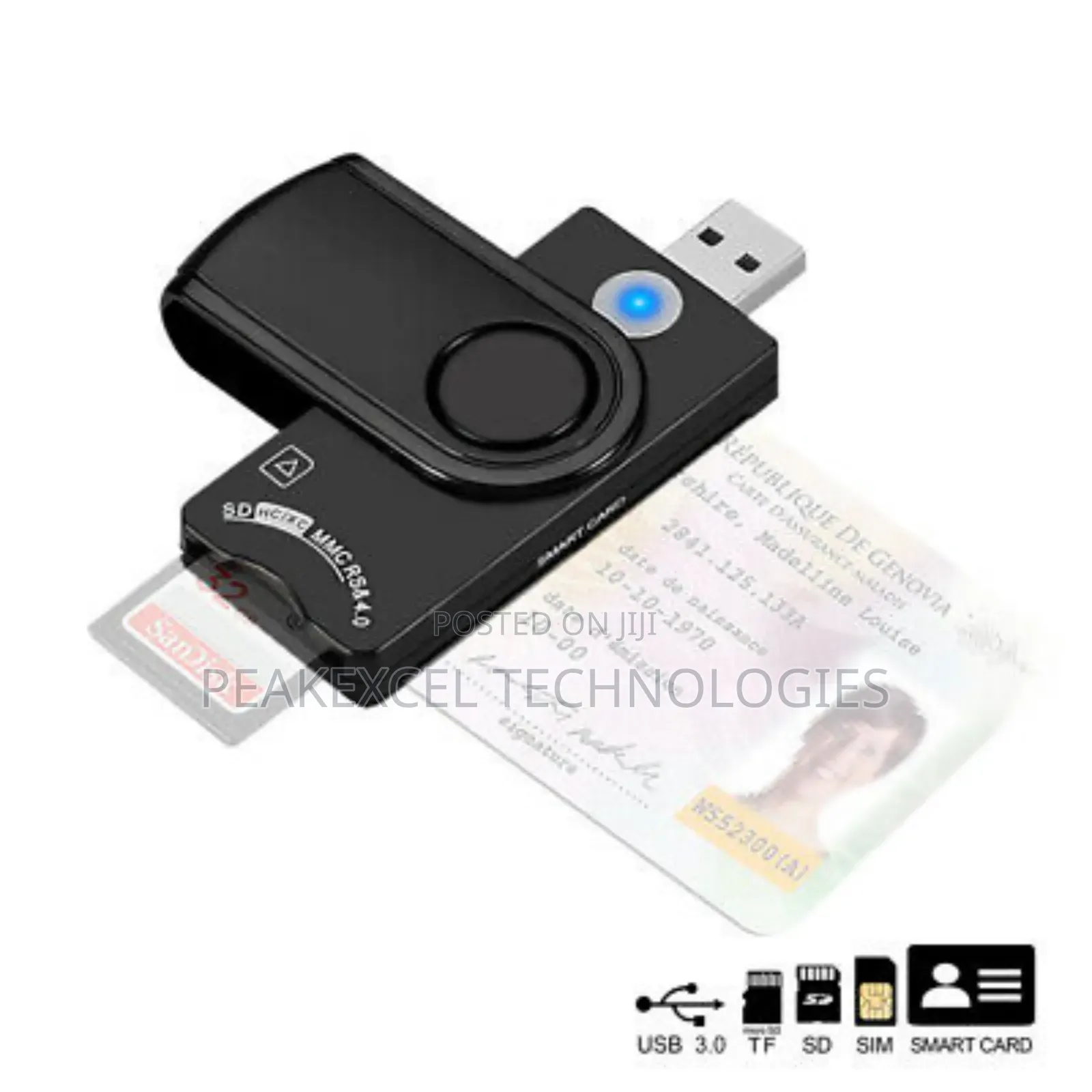 DOD Military CAC USB Smart Chip Card Reader for Windows, MAC