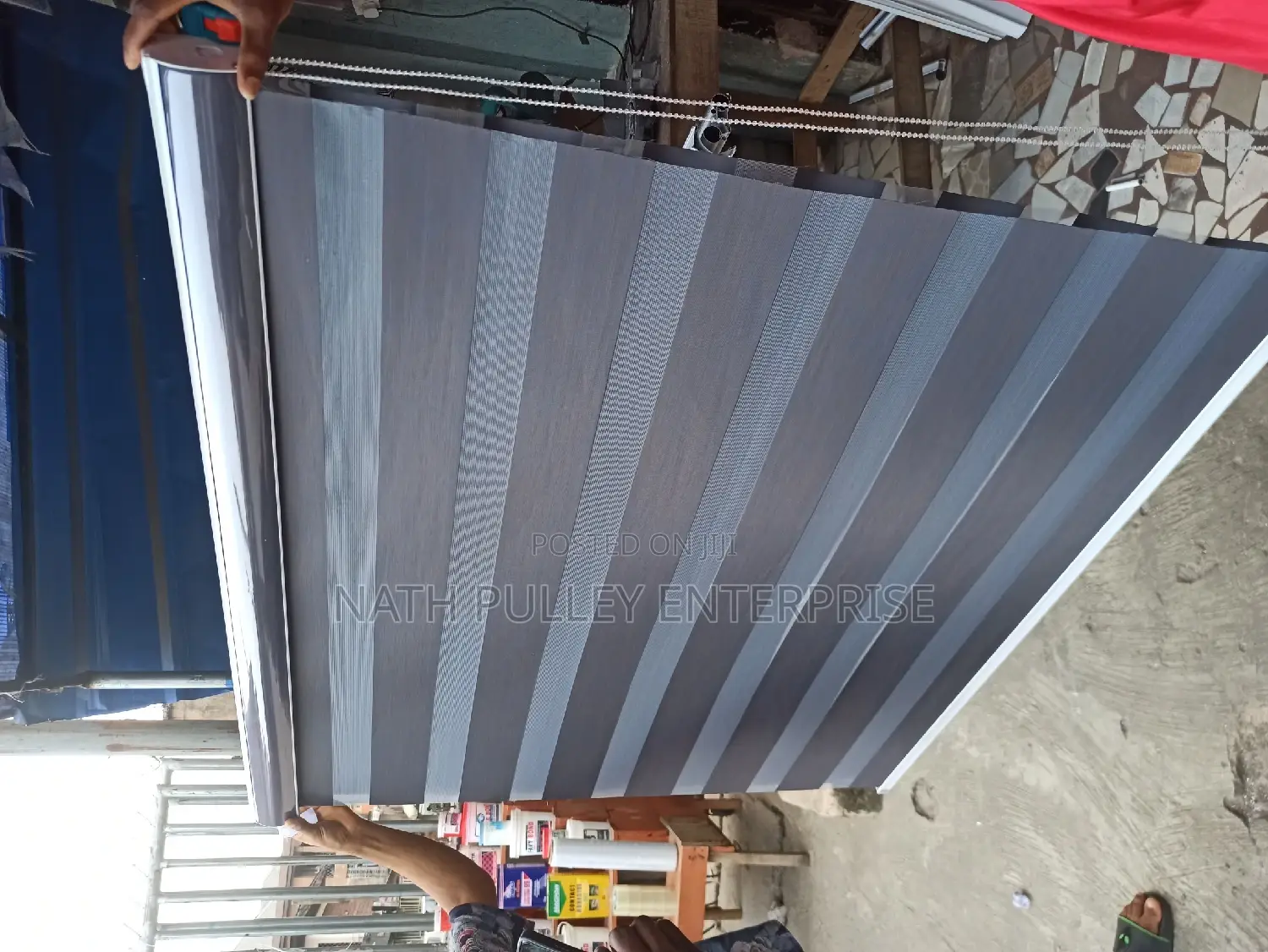 Newly Installed Plain Black Blinds