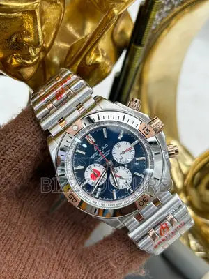 Original BREITLING Chronograph Silver and Gold Chain Watch
