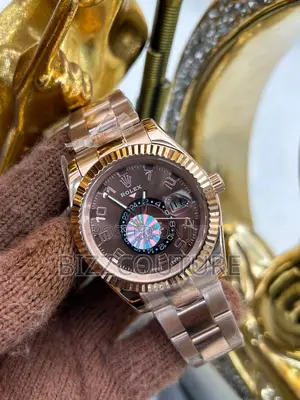 Original Rolex Chronograph Brown Dail Gold Chain Watch