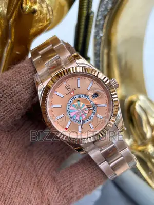Original Rolex Chronograph Pink Dail Gold Chain Watch