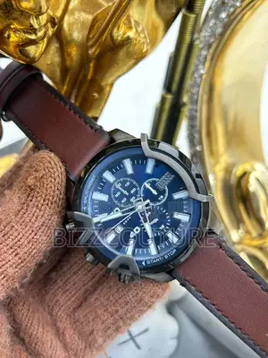 Original DIESEL Chronograph Blue Dail Brown Leather Watch