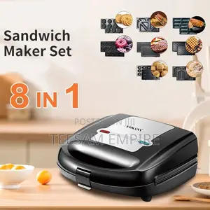 8in1 Electric Sandwich Maker With Removable Non-Stick Plates