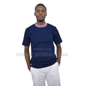 Danami Short Sleeve T-Shirt With Striped Mock Neck