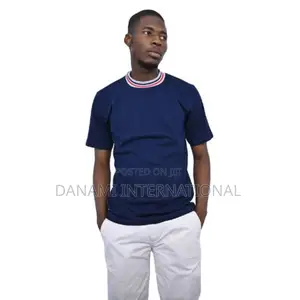 Danami Short Sleeve T-Shirt With Striped Mock Neck