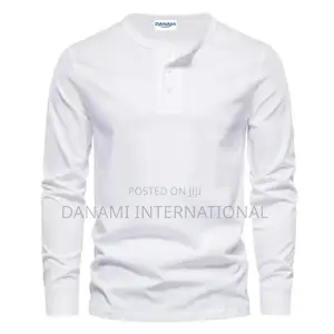 Danami Henley Long Sleeve T Shirt- White