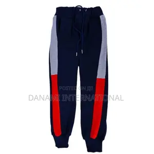 Danami Kids Children Joggers Boys Girls- Navy Blue- Grey/Red