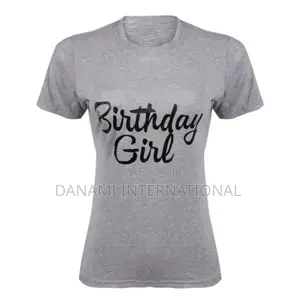 Danami Birthday Girl Printed T Shirt- Grey