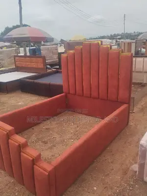 King Pyramid Type Bed With Defined Gold Edgings