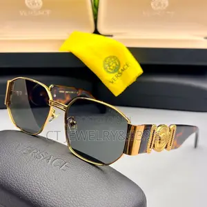 Versace Thick Frame Classic Sunglasses Uv Protection Trendy Design