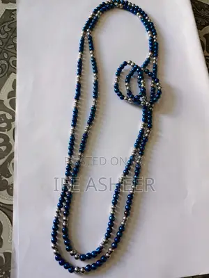 Men's Ceremonial Beads 002- Blue Silver