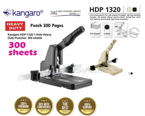 Kangaroo One Hole Heavy- Duty Puncher. 300 Sheets. HDP 1320