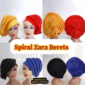 Trending Spiral Zara Beret Headwear/ Zaracaps