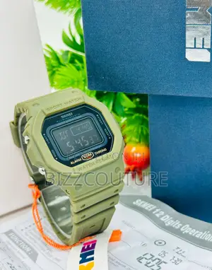 Original Skmei Dual Time Chronograph Green Rubber Watch