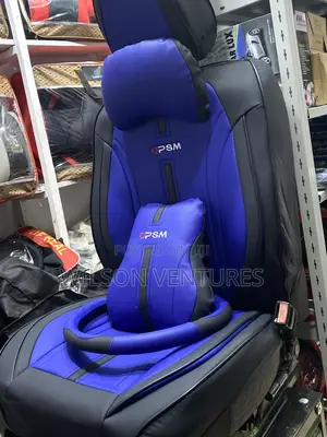 Universal 5 Seater Car Seat Cover Blue and Black Opsm