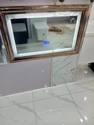 80x60 Rose Gold Horizontal Installation Led Mirror With Bluetooth