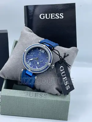 Original Guess Lady Chronograph Blue Dail Rubber Strap Watch