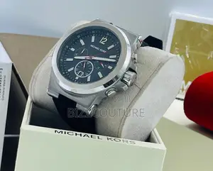 Original Michael Kors Chronograph Black Rubber Strap Watch