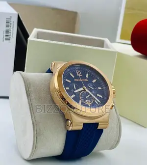 Original Michael Kors Chronograph Blue Rubber Strap Watch