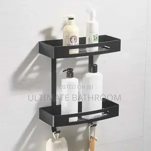 Matt Black Double Storage Shelf