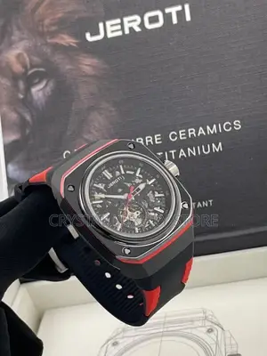 Automatic Engine Luxury Jeroti Rubber Strap Wristwatch