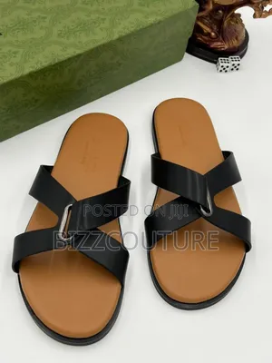 Original Gucci Leather Slippers Available in Store