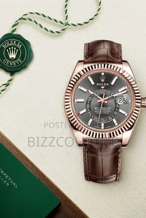 Original Rolex Sky-Dweller Oyster Brown Leather Watch