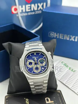 Original Chenxi Chronograph Blue Dail Silver Chain Watch