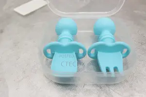 Baby Fork and Spoon Self Feeding Utensil Easy Grip