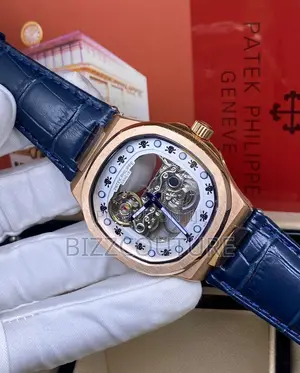 Original PATEK PHILIPPE Geneve Mechanical Blue Leather Watch