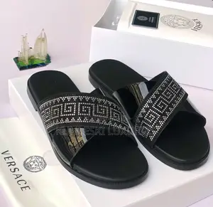 Original Versace Men Leather Slippers