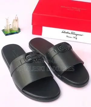 Original Salvatore Ferragamo Men Leather Slippers