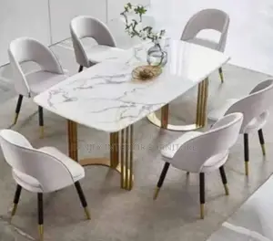Modern 6 Seater Marble Dining Set