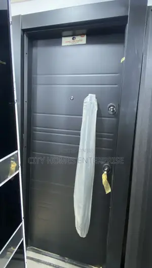 Plain Black Modern 3ft Turkish Security Luxury Door