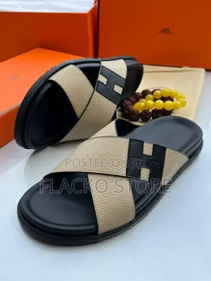 Original Hermes Leather Slippers