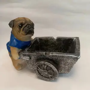 Pug Dog Wheelborrow Pusher Ashtray