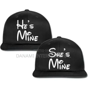 Danami He Is Mine She Is Mine Couple Snapback Caps- Black