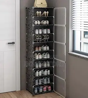 10shelf 5dustproof Door Shoe Rack Space Saving Shoes Storage