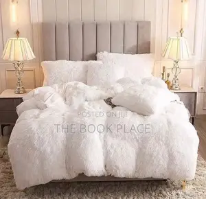 Bedding White Fur Bedsheet And Thick Duvet