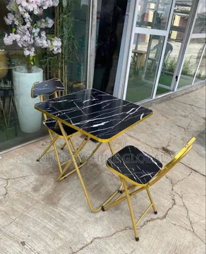 Black Faux Marble Table Chair Set . Both Table And Chair