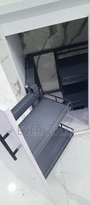 Gray In Built Cabinet Magic Corner With Complete Accessories