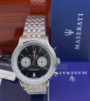 Original Maserati Wr 10 ATM Chronograph Silver Chain Watch