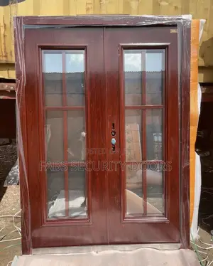 5ft Brownish-Red Glass Door