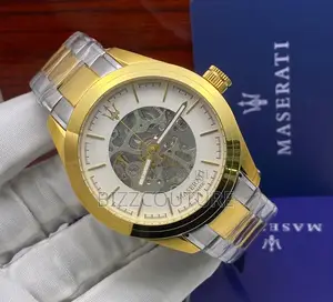Original Maserati Mechanical Gold Mix Silver Chain Watch