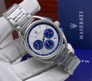 Original Maserato Wr 10 ATM Chronograph Silver Chain Watch