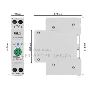 Tuya 63a 1p+N Wifi Smart Circuit Breaker With Metering